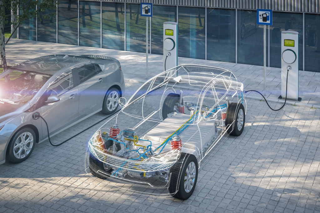 Electrische wagens aan de laadpaal
